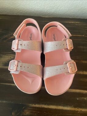 Cat & Jack Pink Glitter Buckle Sandals for Kids